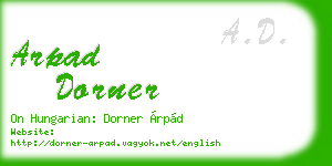 arpad dorner business card