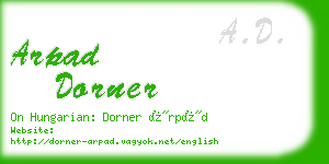 arpad dorner business card